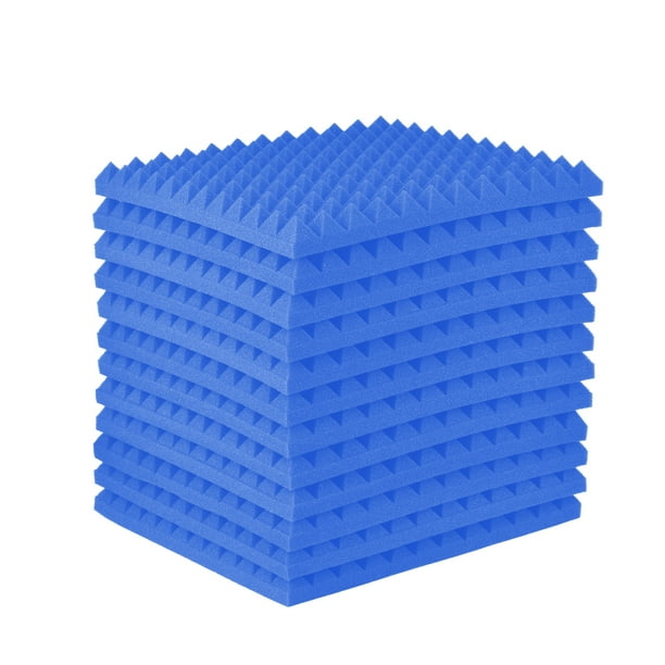 Algodón insonorizante 12 Pack-Studio Espumas acústicas Paneles de prueba de absorción de sonido Baldosas de cuña de alta densidad Tratamiento de aislamiento para paredes Techo 12 * 12 * 1.2in (Tipo 1) TOMSHOO Algodón insonorizante