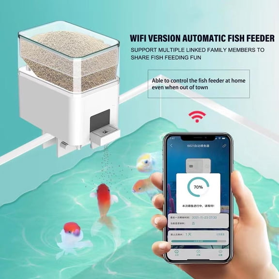 Clerance! Automatic WiFi Smart Fish Feeder For Aquarium Timing Dispenser Food 9CT1