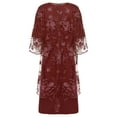 thumbnail image 2 of inlzdz Women Plus Size Mother of The Bride Dresses Elegant Embroidery Lace Cocktail Dress Wedding Ball Gowns 01Burgundy-A L/0XL, 2 of 5