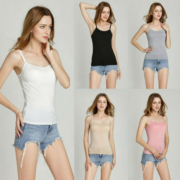 Women's Camisole with Built in Bra Modal Padded Slim Tank Top Comfortable Top