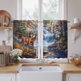 thumbnail image 2 of Autumn Deer Kitchen Curtains, Farmhouse Elk River Light Filtering Window Curtain Panels, 2Pcs Rod Pocket Window Treatments Set for RV Dining Room Study Room 42x45 Inches, 2 of 9