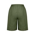 thumbnail image 6 of RYRJJ Women's Bermuda Long Shorts with Pockets High Waisted Knee Length Shorts for Women Walking Athletic Workout Yoga(Army Green,L), 6 of 6