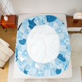 thumbnail image 4 of Manfei Six Seven Number Bow Fitted Sheet Queen,Blue Heart Stars Bedding,3-Piece,1 Fitted Sheet and 2 Pillowcases, 4 of 6