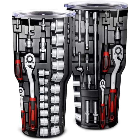 Mechanic Gifts for Men,Gifts for Dad,Cool Unique Gifts for Husband, Dad, Son,Mechanic Toolbox Tumbler Cup Insulated Travel Coffee Tumbler with Lid