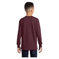 thumbnail image 3 of Port & Company Youth Long Sleeve Core Cotton T-Shirt Athletic Maroon X-Small, 3 of 6
