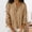 Khaki, variant on Endives Womens Cotton Linen Shirt Long Sleeve Shirt Button Down Shirts V Neck Pleated Casual Loose Blouses Roll Up Sleeve Shirt