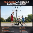 thumbnail image 3 of Naipo 44" Portable Basketball Hoop Height Adjustable 7.6ft to 10ft Outdoor Indoor Basketball Goal System with Wheels for Teens Adults Training and Fun, 3 of 10