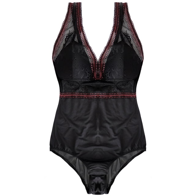 Body de mesh con escote al frente color negro Carnival mod. 3263
