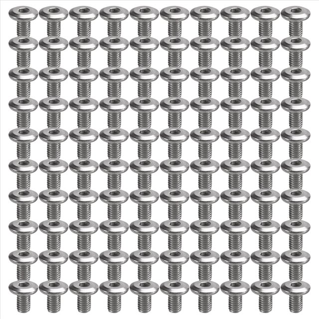 100 Tornillos de Cabeza Hexagonal Ultradelgados M6 de 10 mm de Longitud para Muebles de Madera
