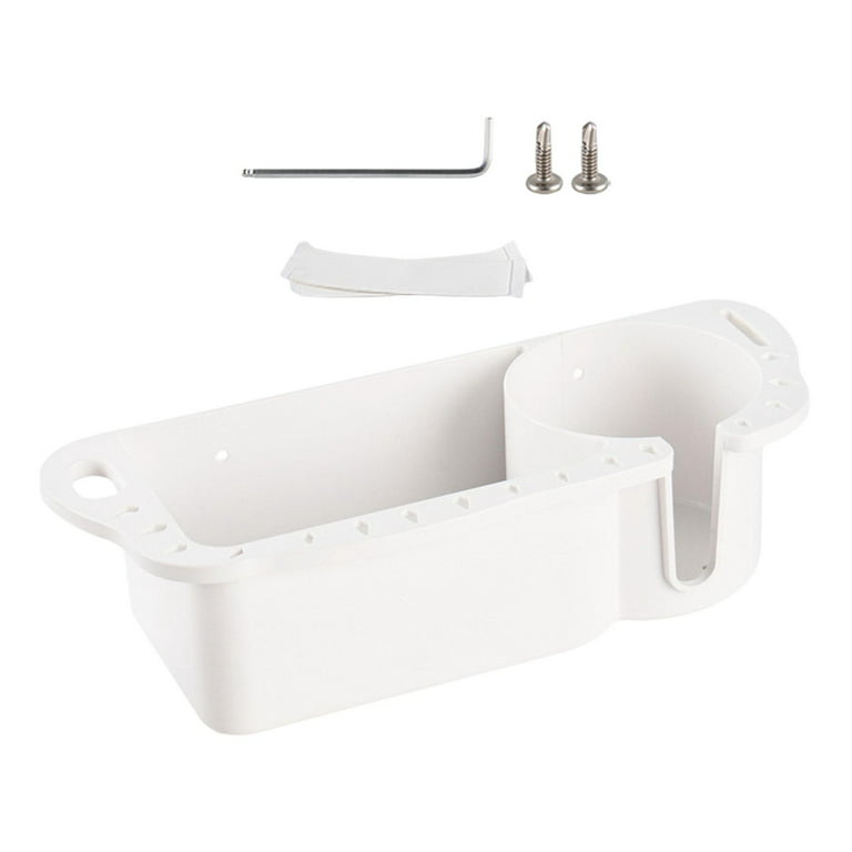 Organizer, Boat Seat Storage , Waterproof with Drainage Holder Fishing  Parts for Pontoon Fly Fishing Equipment White