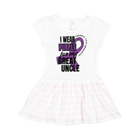 

Inktastic Chronic Pain I Wear Purple For My Great Uncle Gift Toddler Girl Dress