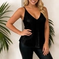 thumbnail image 7 of RYDCOT Sequin Tops for Women Sparkle Camisole Shimmer Sleeveless V Neck Tanks Solid Color Party Cami Going Out Tops Black, 7 of 7