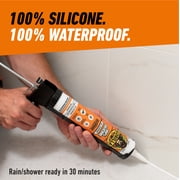 Gorilla Waterproof Caulk & Seal Silicone Sealant, 10oz Cartridge - White Caulking Sealant for Kitchen, Window, Bath, Marine, Door and More