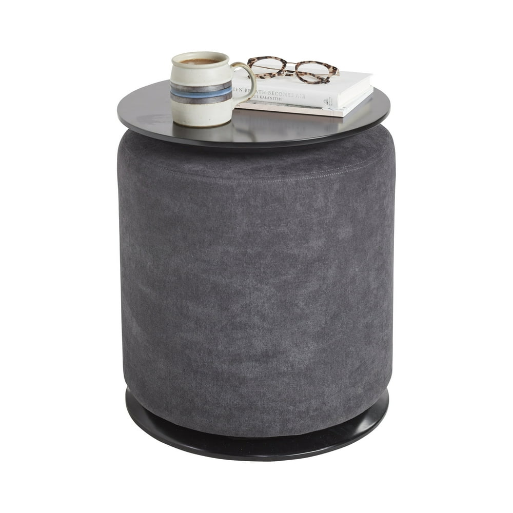 MHF Accent Table and 18 in Round Ottoman Modern End Table with