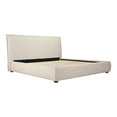 thumbnail image 4 of King Bed Frame - Upholstered Linen Blend Headboard - Solid Wood Bed - Modern Bedroom Furniture, 4 of 7