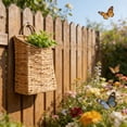 thumbnail image 5 of Woven Hanging Wall Basket for Home & Garden – Handmade Water Hyacinth Wicker Planter, Rustic Decorative Wall Mounted Storage Basket, 5 of 9