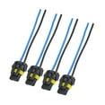 thumbnail image 1 of Unique Bargains 4 Pcs Universal 9005 Car Bulb Socket - Auto Halogen Female Wire Harness Connector Pigtail Plug - Metal Plastic Blue, 1 of 7