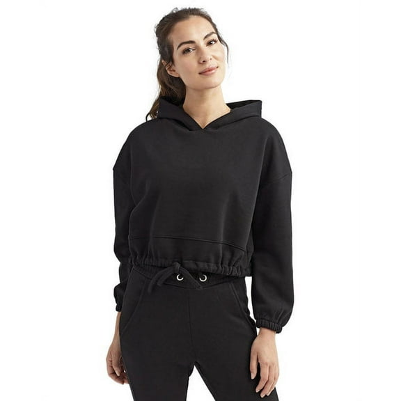 TriDri TD085 Women's Cropped Maria Hoodie-Black-2XL