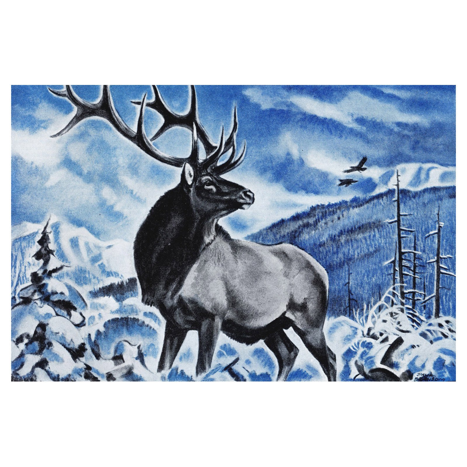 "The Last Elk" Painting Print on Wrapped Canvas