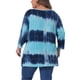 thumbnail image 3 of Tops de mujer plus size Agnes Orinda con rayas de teñido anudado, cuello en V, mangas 3/4, blusas casuales 1X azul lago, 3 of 6