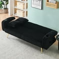 thumbnail image 6 of Aukfa Corduroy Futon Convertible Sofa Bed, Black, 6 of 8