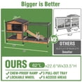 thumbnail image 5 of Aivituvin 2-Story Rabbit Cage with Chew-Proof Metal Frame for Indoor/Outdoor 62" Bunny Hutch Guinea Pig Wooden Cages with Wheels & 2 Removable Trays, 5 of 10