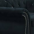 thumbnail image 2 of Rima 51 Inch Classic Accent Chair, Velvet Upholstery, Rolled Arms, Black, 2 of 5