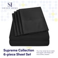 thumbnail image 4 of Queen Sheets Black - 6 Piece 1500 Supreme Collection Fine Brushed Microfiber Deep Pocket Queen Sheet Set Bedding - 2 Extra Pillow Cases, Great Value, Queen, Black, 4 of 4