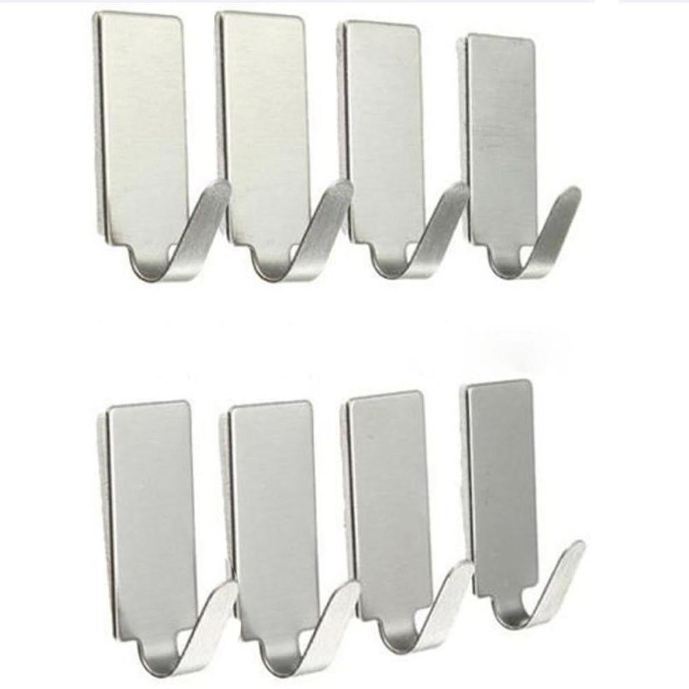 Small Adhesive Hooks, 6 Pack, Stainless Steel, Hooks for Hanging Towels,  Adhesive Wall Hooks, Stick on Hooks, Self Adhesive Hooks, Hanging Hook,  Kitchen Hooks, Adhesive Hook, Sticky Hook 