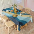 thumbnail image 3 of Blue Gold Wave Marble Pattern Rectangle Tablecloth 60"x120",Waterproof Polyester Rectangle Table Cloth, Wipeable Spillproof Polyester Tablecloth for Dining, Camping, Indoor and Outdoor, 3 of 6
