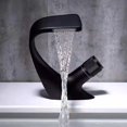 thumbnail image 2 of Single Hole Waterfall Basin Faucet, Brass Bathroom Sink Faucet, Luxury Design Bathtub Sink Faucet (Black, 18 x 13cm), 2 of 4