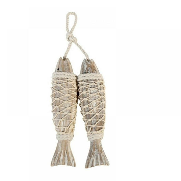 MA02008B Antique Decorative Fish Skewers Wood Carving Mediterranean Fish Household Retro Decoration