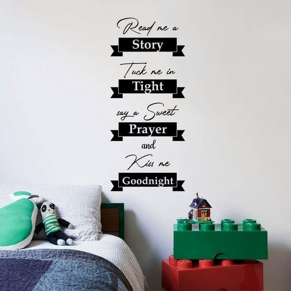 Tuck Me In Tight Night Time Baby Sleep Quote Positive Life Inspiration Quotes Saying Wall Art Sticker Designs Vinyl Stickers For Home House Walls Rooms Windows Bedroom Decoration Size (10x8 inch)