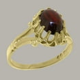 thumbnail image 2 of LBG British Made 18k Yellow Gold Natural Garnet Womens Solitaire Ring - 33 size options - Size 9.25, 2 of 6