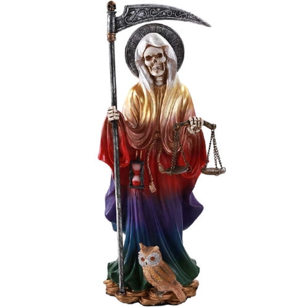 Pacific Giftware Santa Muerte Santa de la Santa Muerte Siete Poderes Estatua de Resina Religiosa (Soporte 10.5")