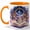Orange, variant on Magical Library Portal Coffee Mug, Moon Stars Open Book Fantasy Reader Design, 11 oz Ceramic Cup