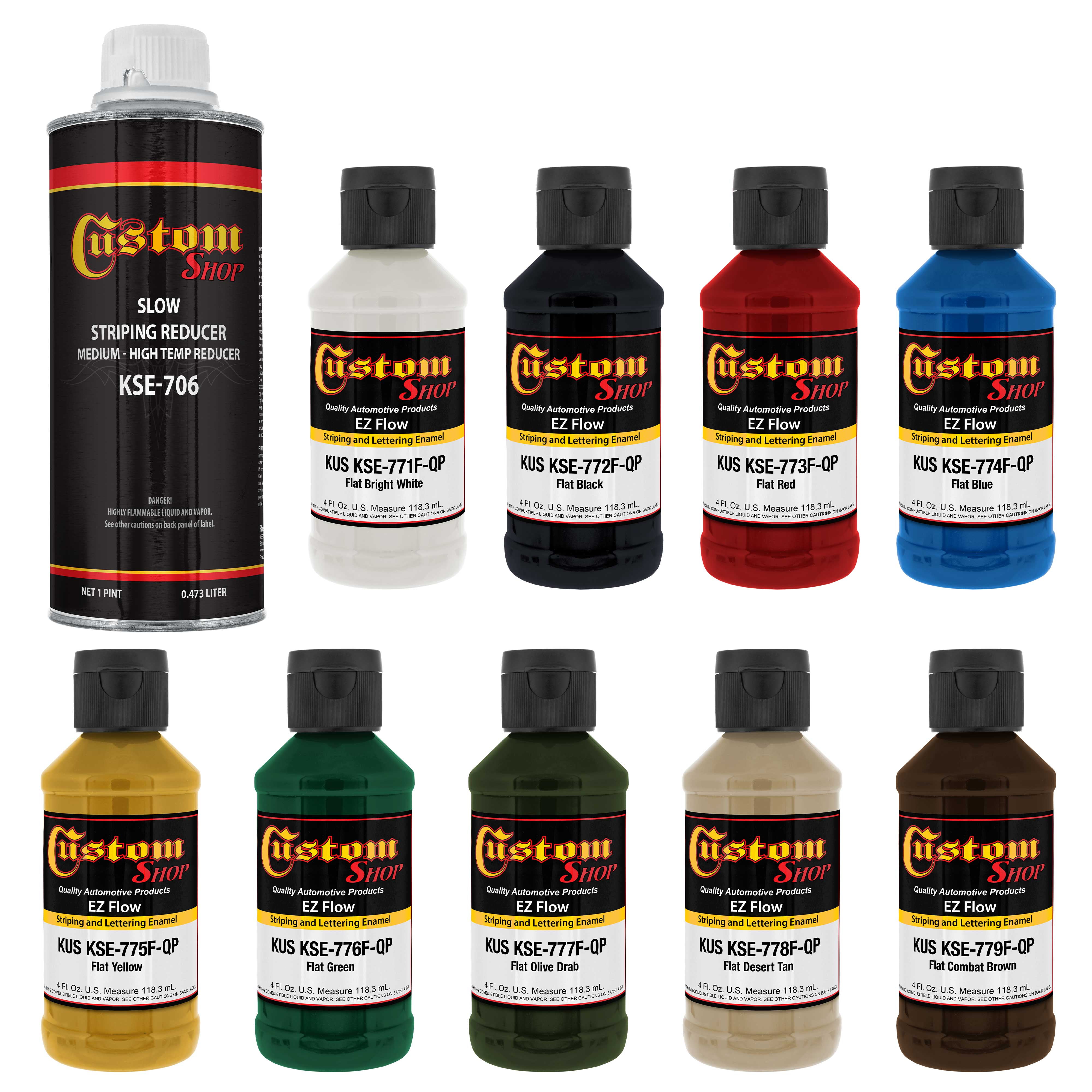 Custom Shop 9 FLAT PINSTRIPE PAINT COLORSLettering EnamelAuto/Car