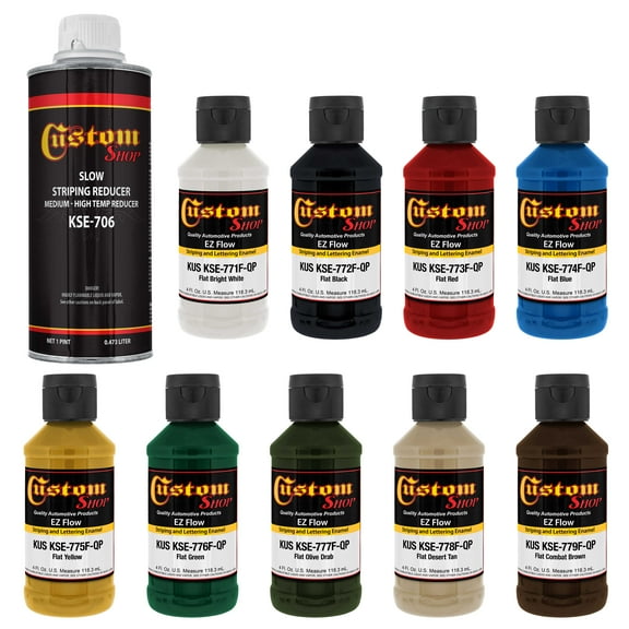 Custom Shop 9 FLAT PINSTRIPE PAINT COLORS-Lettering Enamel-Auto/Car