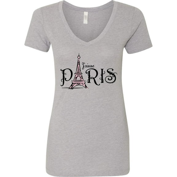 Inktastic J'aime Paris Women's V-Neck T-Shirt