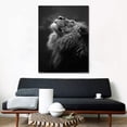 thumbnail image 3 of VELVET Lion Canvas Prints Art Modern Animals Pictures Wall Art Lion Looks Up at the Stars Posters Black and White Posters Wall Decor Living Dining Room Decor Ready to Hang- 20x24inch Framed, 3 of 6