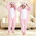 thumbnail image 2 of KAUOD Girls Onesie Rabbit Hooded Fleece Button up Animal Onesie Soft Cozy Hooded Jumpsuit Kids Fall Winter Outfits Cute Clothes, 2 of 4