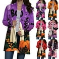 thumbnail image 2 of Hessimy Halloween Sweaters for Women Funny Print Fall Winter Long Sleeve Button Knit Cardigan Sweater(Orange,XXXL), 2 of 9