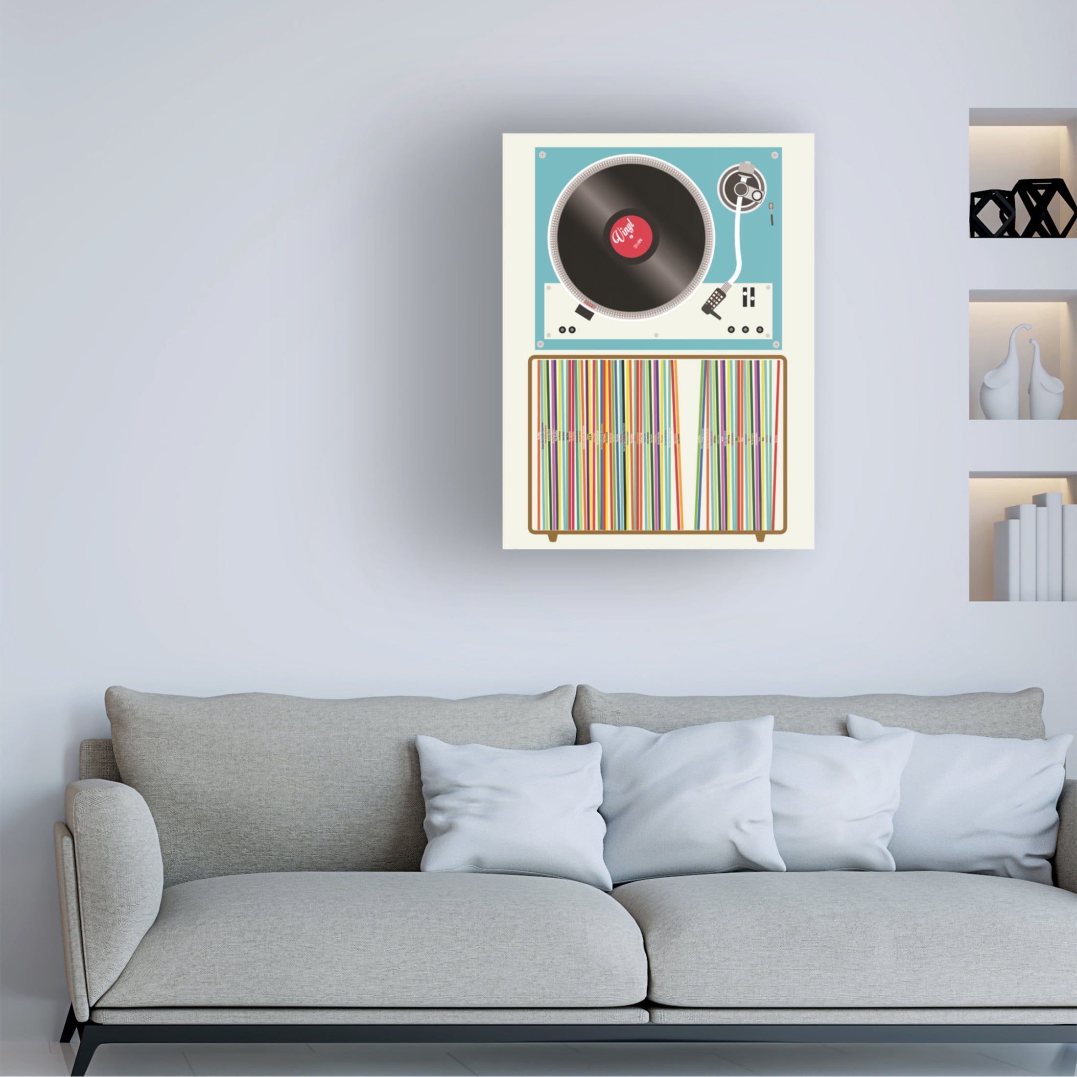 Trademark Fine Art Jon Downer Vinyl Stack Canvas Wall Art