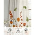 thumbnail image 6 of Green Orange Pumpkin Sheer Curtains 90 Inch Length 2 Panels Vintage Thanksgiving Wildflowers Curtain Drapes for Kitchen,Bedroom,Living Room,Doorway,Hallway,Sliding Glass Door,Bathroom Window,52x90, 6 of 7