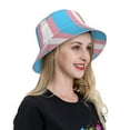 thumbnail image 7 of Transgender Flag Bucket Hat Stripe Beach Fisherman Hats For Women Men Reversible Double-Side-Wear With Reflective, 7 of 7