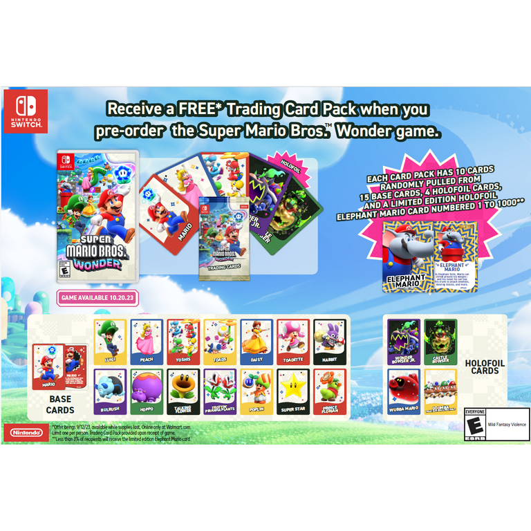 Super Mario Bros. Wonder + Exclusive Trading Card Pack - Nintendo Switch