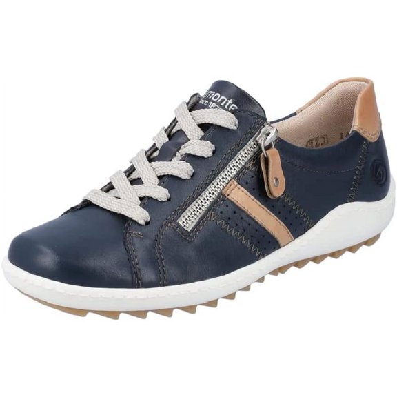 Remonte Women's R1432-14 Liv Leather Sneakers, Pazifik/Bisquit, 42 EU