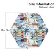 thumbnail image 3 of Pofeuu Watercolor Sailboat Print Leather Coasters Set of 6, Round Cups Mugs Mat Pad for Home Kitchen Heat Resistant Drink Coasters,Hexagon, 3 of 7