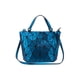 thumbnail image 1 of Kbinter - Bolsos luminosos geométricos y bolsos de mano de piel sintética ecológica, diseño holográfico, Azul, L, 1 of 5