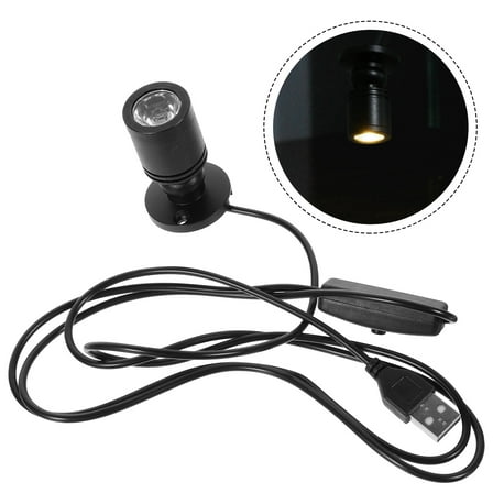 FENGGUIQU LED Small Spotlight Black for Cabinet Jewelry Display with Adjustable Angle, Bright Lighting for Home and Retail